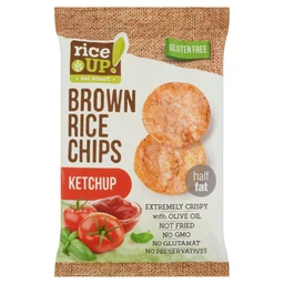 RiceUp! RiceUp! Eat Smart teljes kiőrlésű barna rizs chips ketchup ízesítéssel 60 g