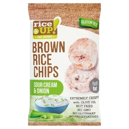 RiceUp! RiceUp! Eat Smart teljes kiőrlésű barna rizs chips hagymás tejfölös ízesítéssel 60 g