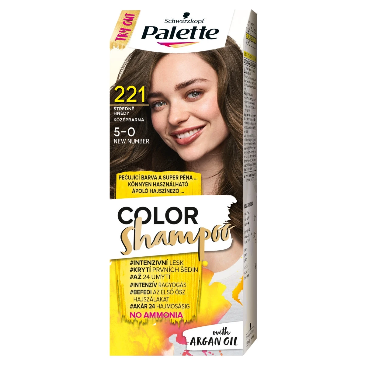 Schwarzkopf Palette Color Shampoo hajszínező 5 0 középbarna (221)