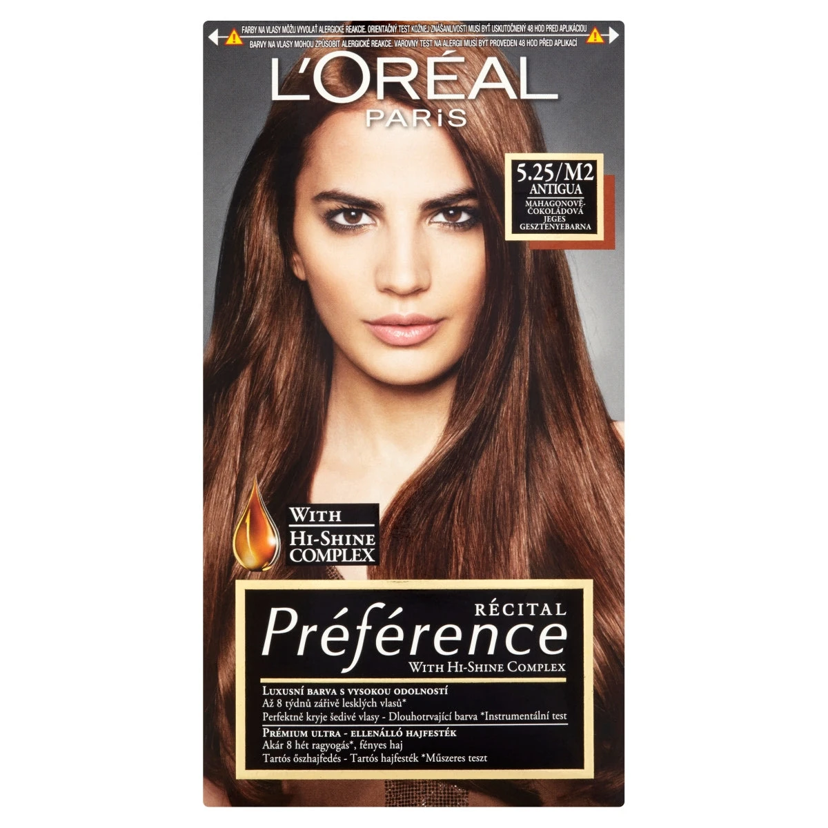 L'Oréal Paris Préférence 5.25M2 Jeges Gesztenyebarna prémium ultra ellenálló hajfesték