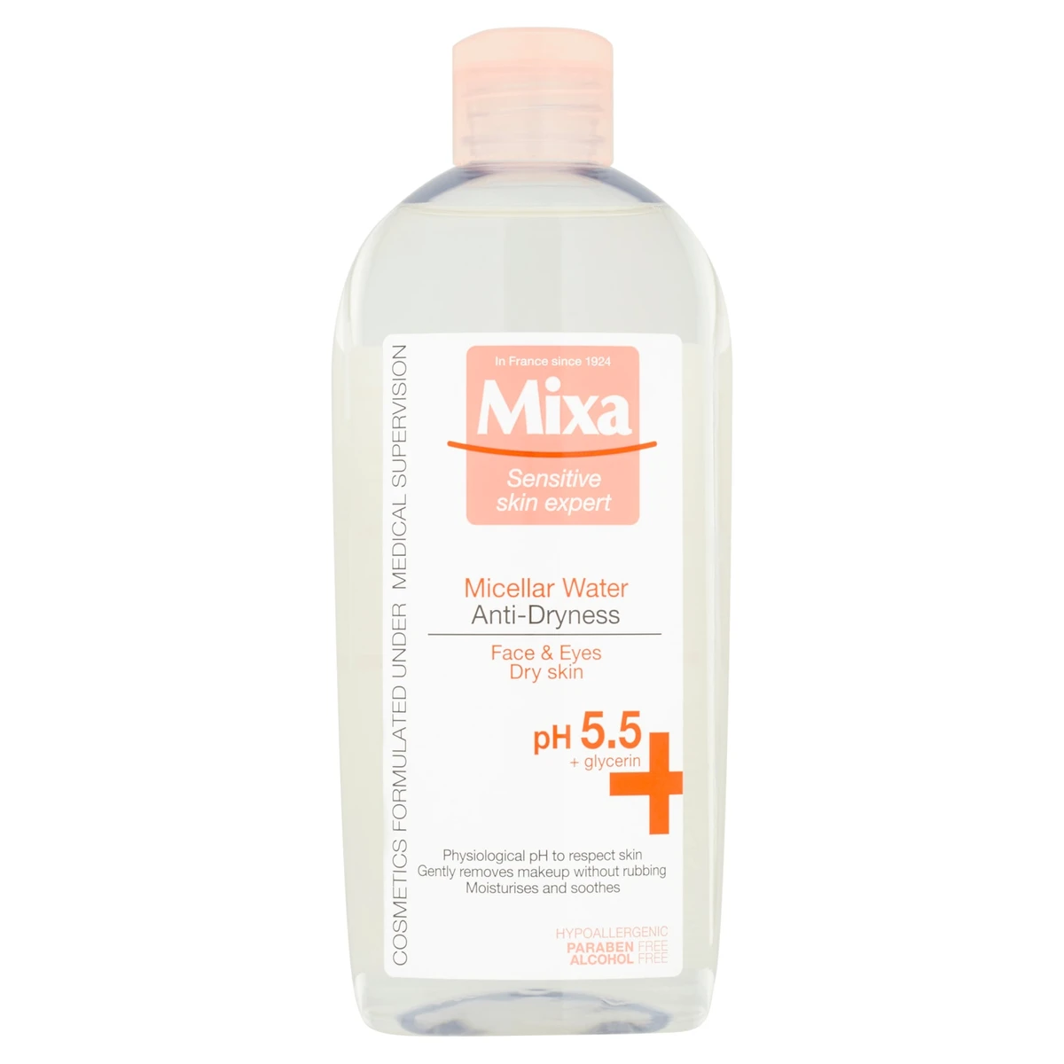 Mixa kiszáradás elleni micellás víz érzékeny és száraz bőrre 400 ml