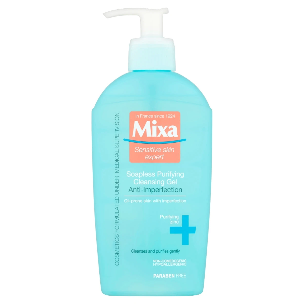 Mixa szappanmentes arctisztító gél bőrhibákra hajlamos, zsíros és érzékeny bőrre 200 ml