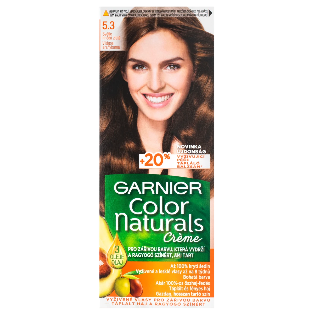 Color Naturals Tartós hajfesték világos aranybarna 5.3, 1 db