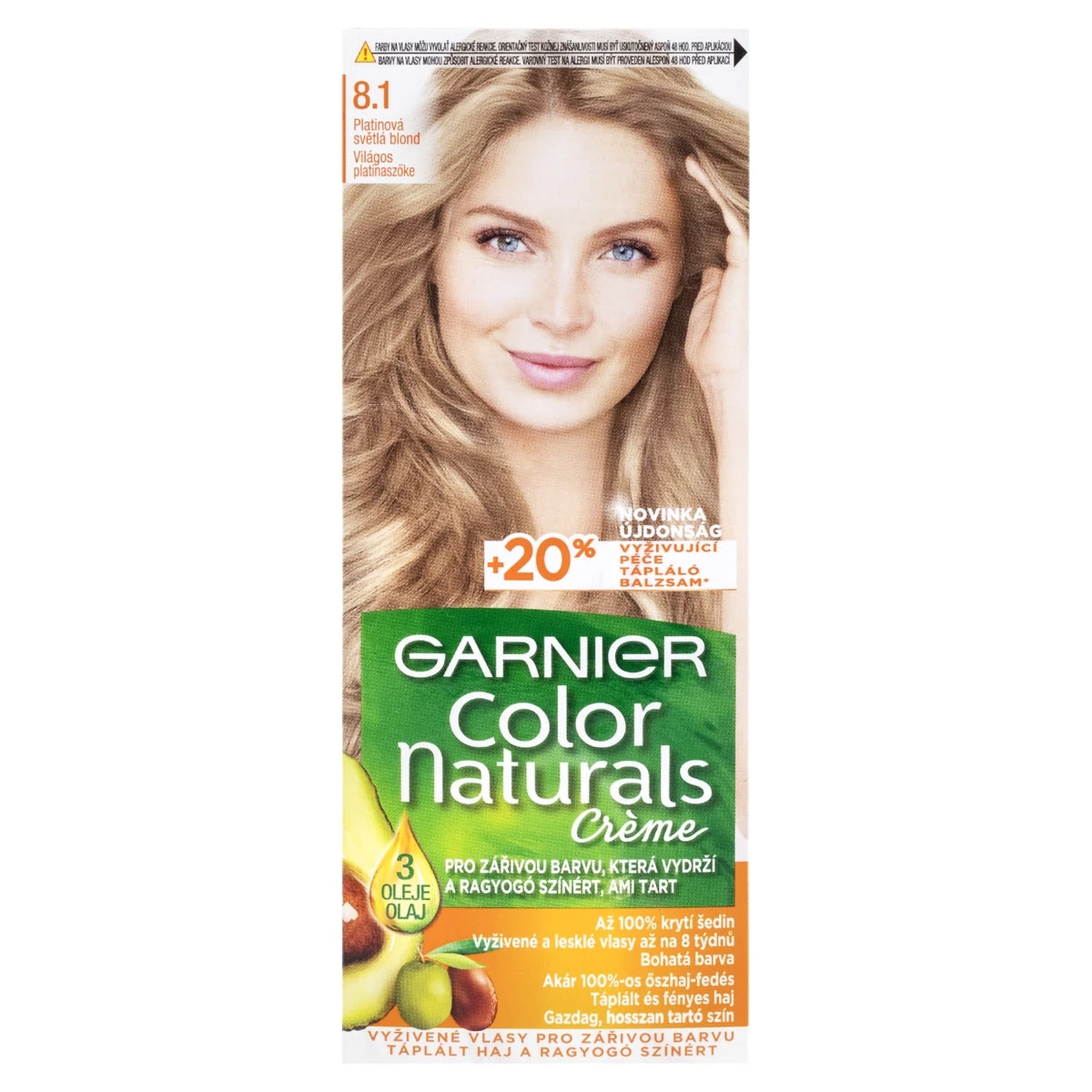 Garnier Color Naturals Crème 8.1 Világos Platinaszőke tápláló tartós hajfesték