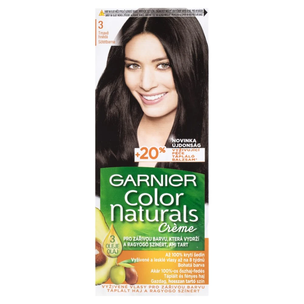 Garnier Color Naturals Crème 3 Sötétbarna tápláló tartós hajfesték