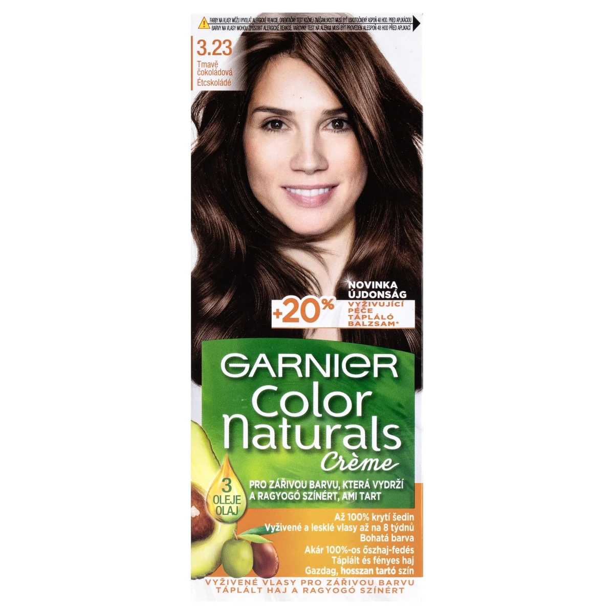 Color Naturals Tartós hajfesték szikrázó sötét barna 3.23, 1 db