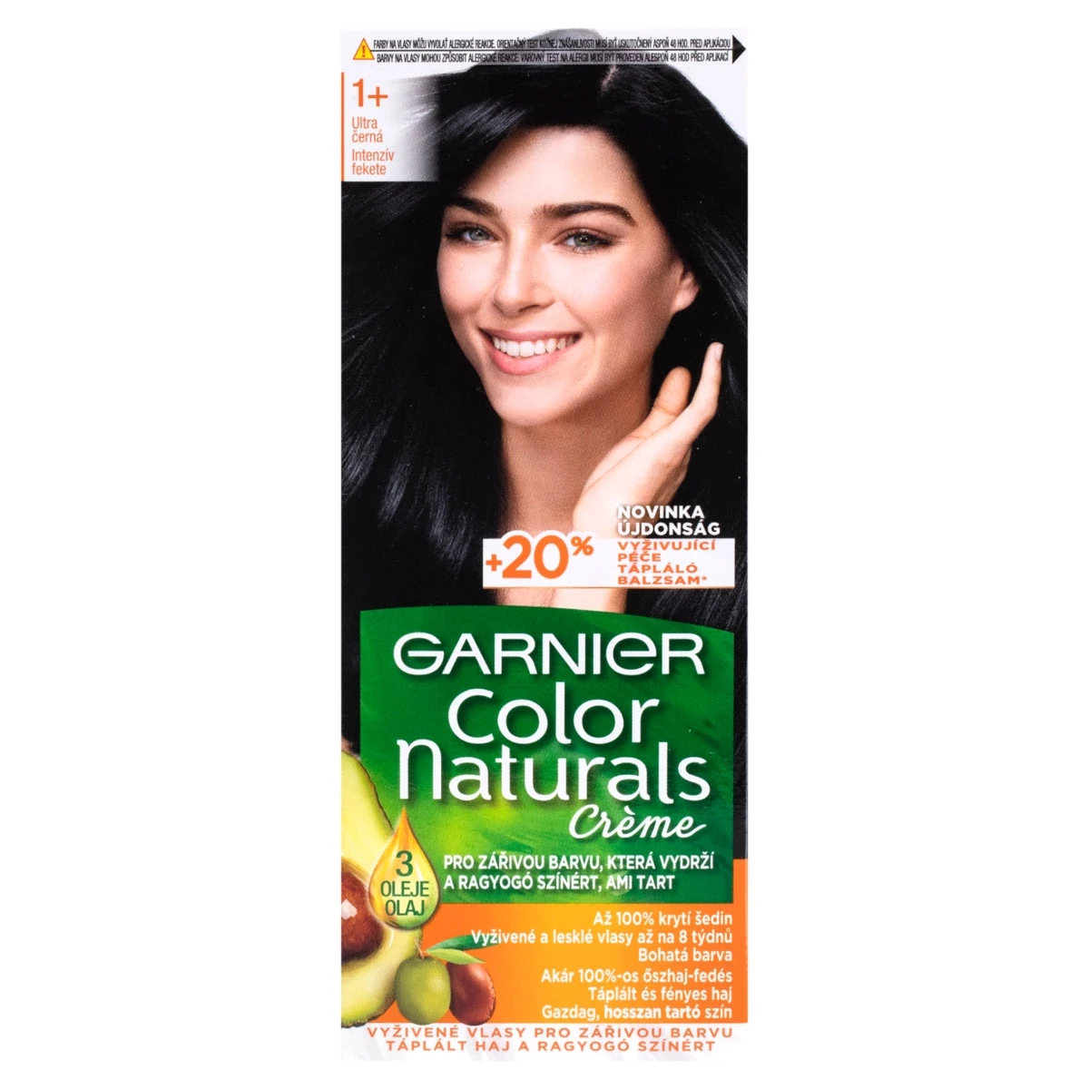 Color Naturals Tartós hajfesték intenzív fekete 1+, 1db