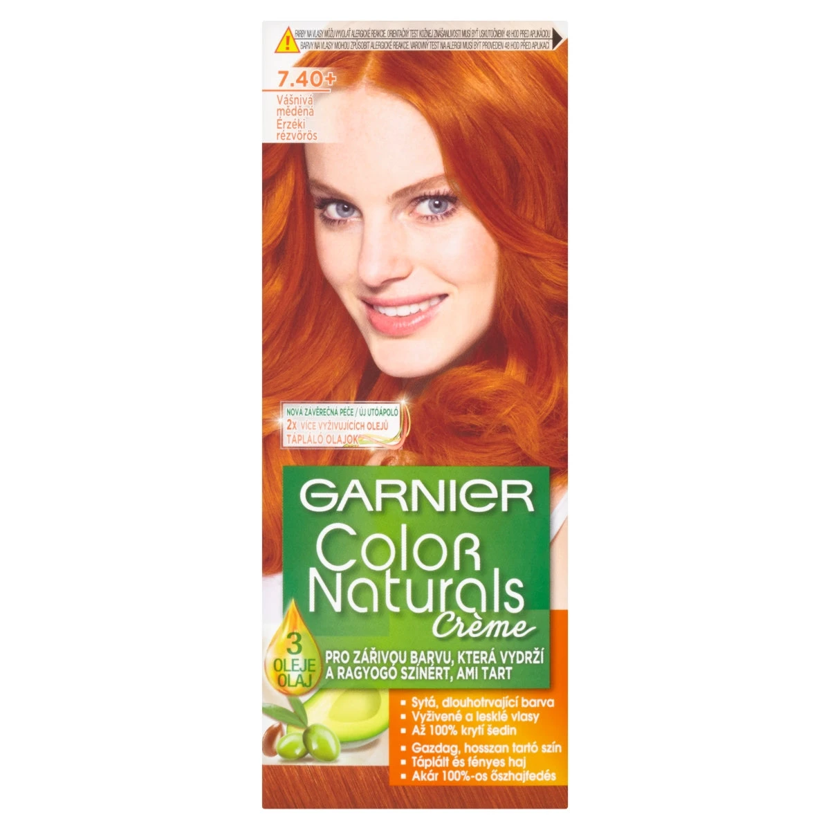 Garnier Color Naturals 7.4 Érzéki Rézvörös Tápláló Tartós Hajfesték 1 Db