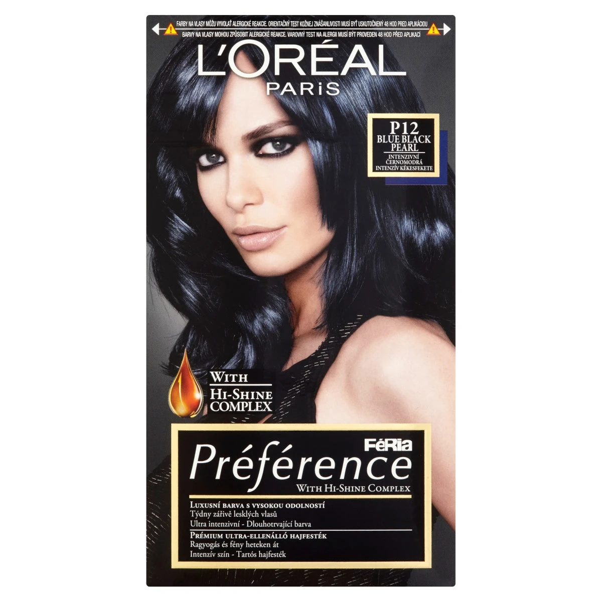 L'Oréal Paris Préférence P12 Intenzív Kékesfekete prémium ultra ellenálló hajfesték