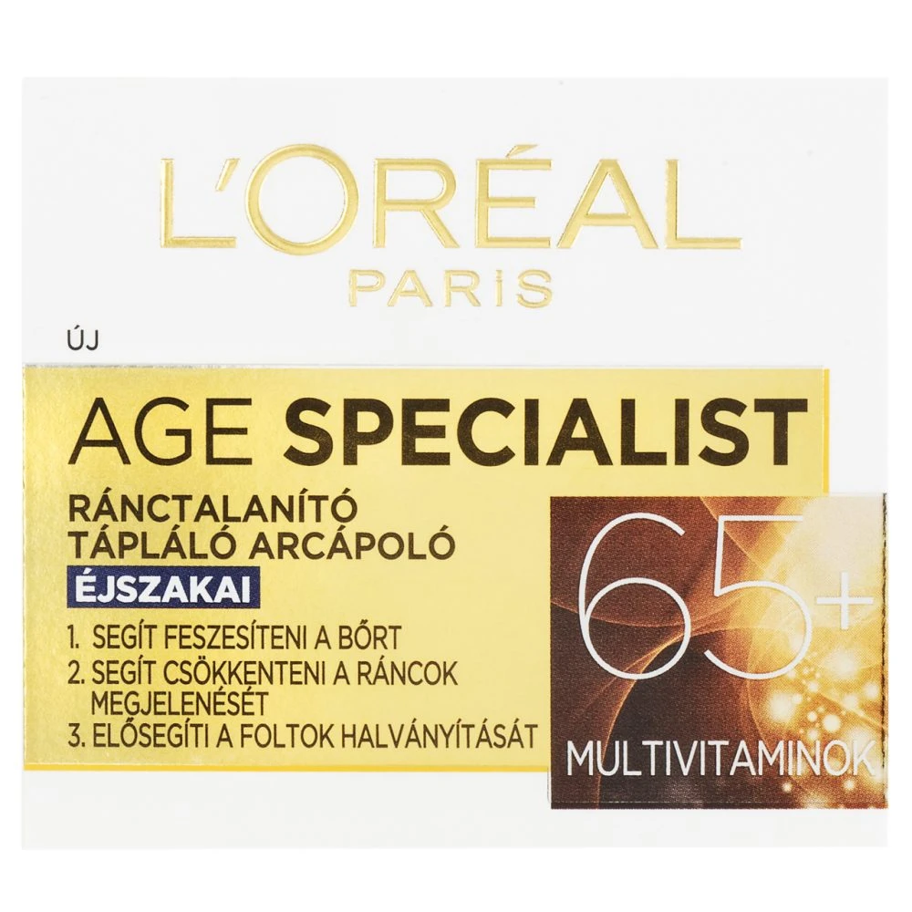 L'ORÉAL PARIS Age Specialist éjszakai ránctalanító arckrém 65+, 50ml