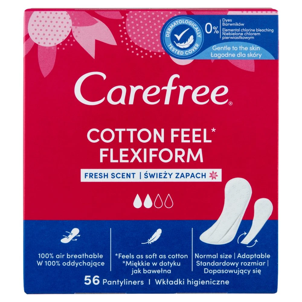 Carefree Cotton Flexiform Fresh Scent tisztasági betét 56 db