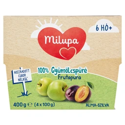Milupa Milupa Frutapura gyümölcspüré szilva + alma 6 hónapos kortól, 400 g