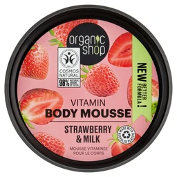  Organic Shop Eper Joghurt testápoló mousse BIO eper és tejkivonattal 250 ml