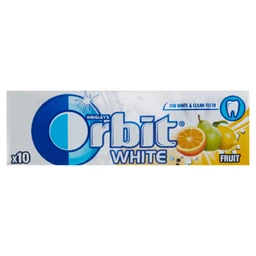 Orbit Orbit White Fruit gyümölcsízű cukormentes rágógumi édesítőszerrel 10 db 14 g