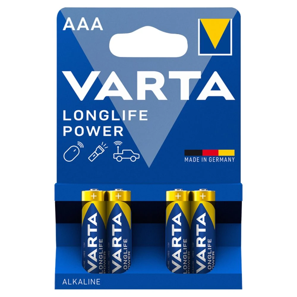 Varta Longlife Power AAA1,5 V nagyteljesítményű alkáli elem 4 db