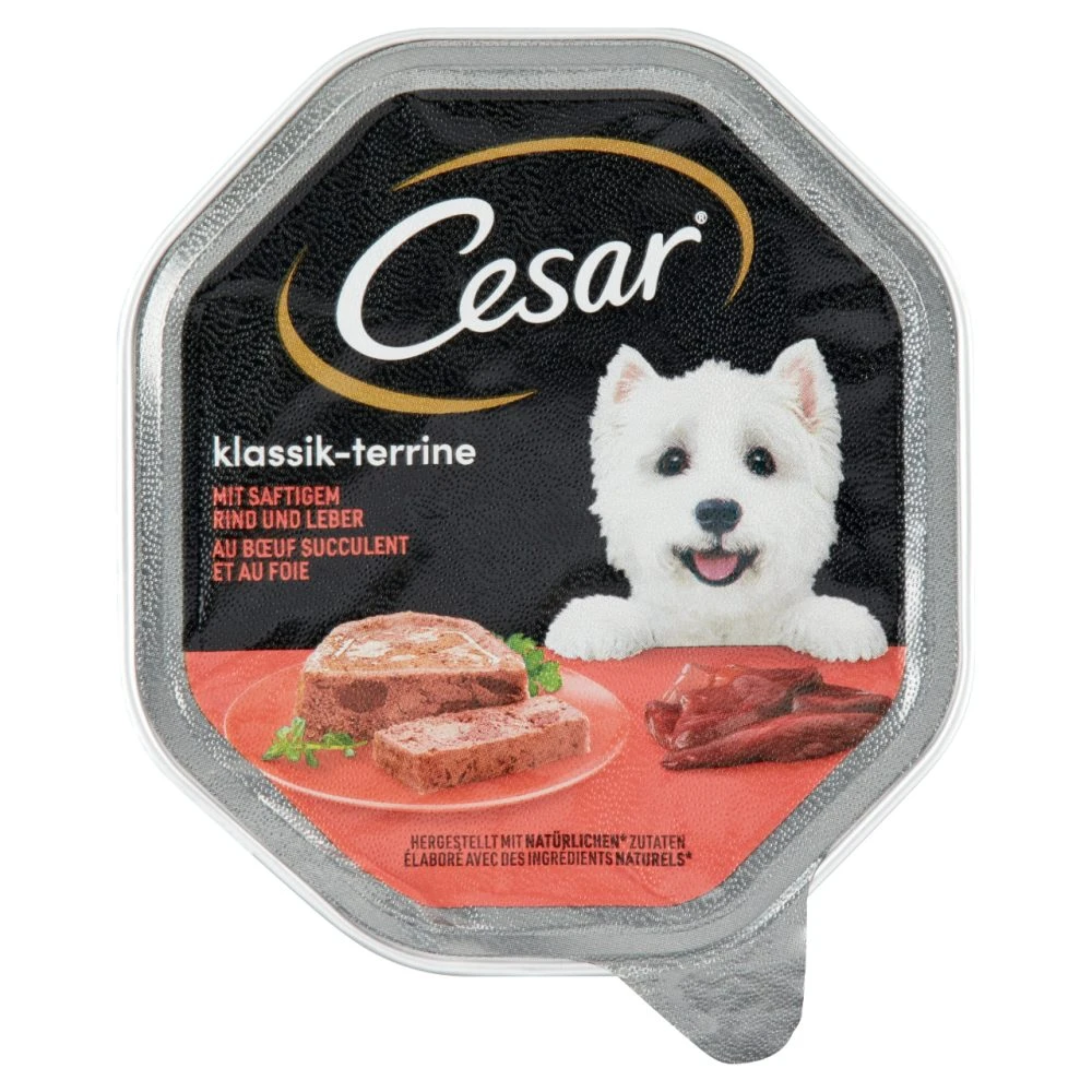 Cesar nedves állateledel kutyák számára marha máj alutálca 150 g