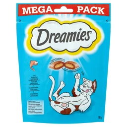 Dreamies Dreamies jutalomfalat macskák számára lazaccal 180 g