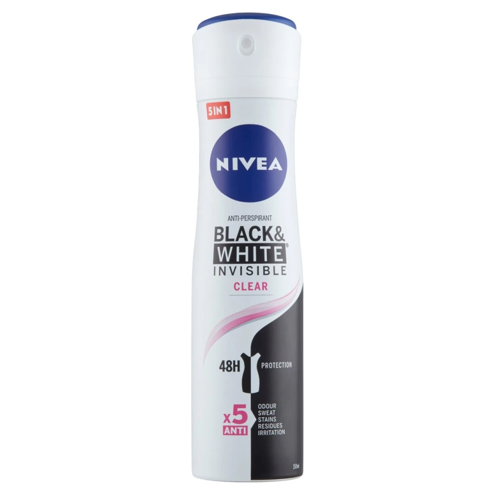 NIVEA Deo spray Invisible For Black & White Clear, 150 ml