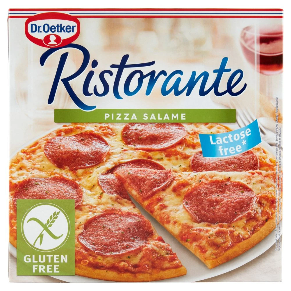 Dr. Oetker Ristorante Pizza Salame gyorsfagyasztott gluténmentes szalámis sajtos pizza 315 g