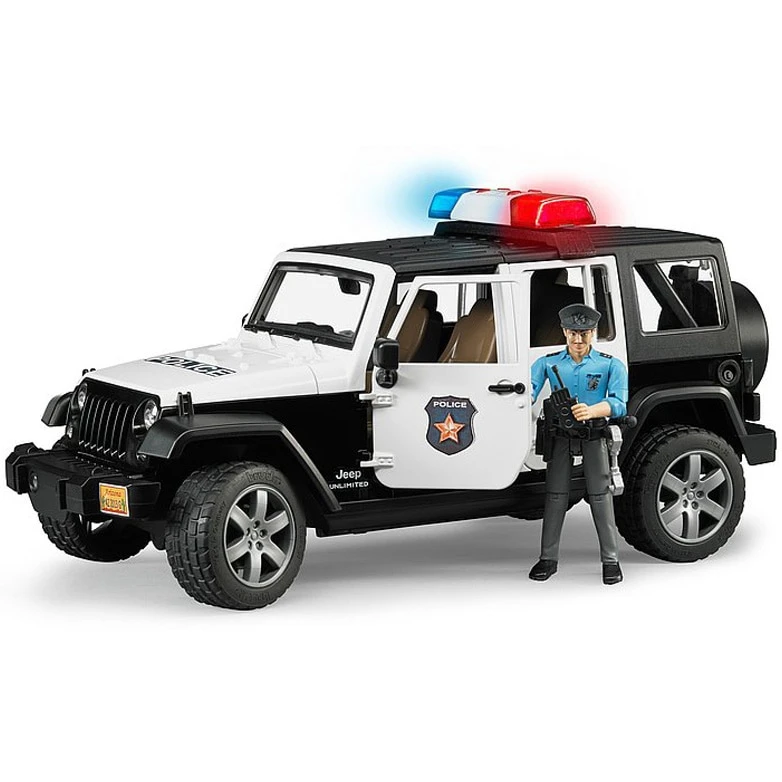 Bruder: Jeep Wrangler - rendőrségi jármű, rendőr figurával