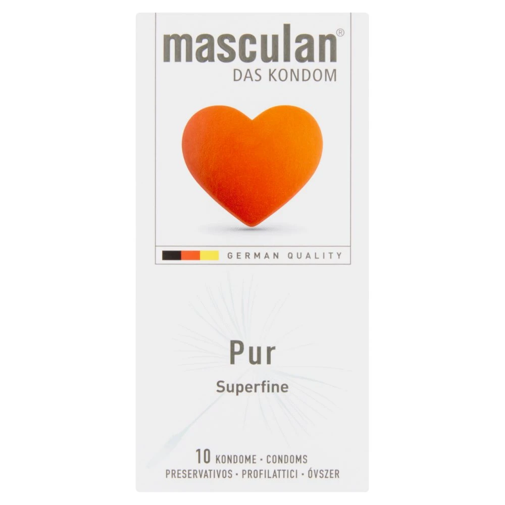Masculan Pur leheletvékony óvszer síkosító bevonattal és spermagyűjtővel 10 db