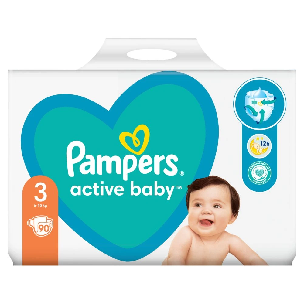 Pampers Active Baby Dry Pelenka 3 as Méret (Midi), 90 Darabos Kiszerelés