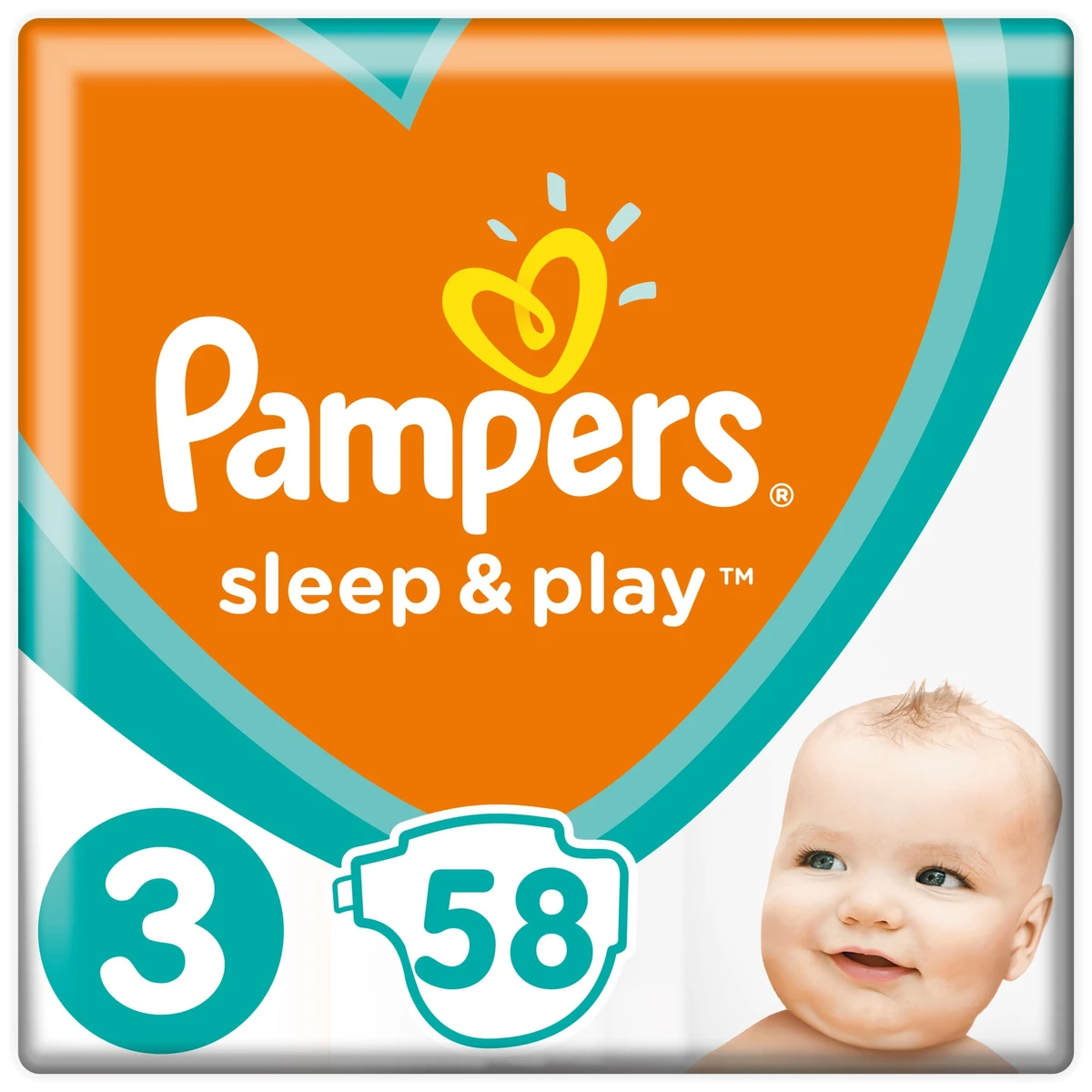 Pampers Sleep&Play, 3 as Méret, 58 db Pelenka, 6–10 kg