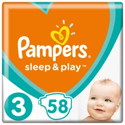 Pampers Pampers Sleep&Play, 3 as Méret, 58 db Pelenka, 6–10 kg
