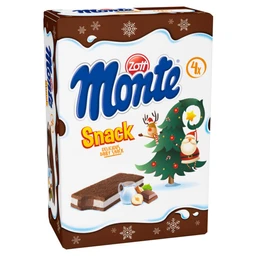 Zott Zott Monte Snack tejes csokoládés mogyorós krémmel töltött sütemény 4 x 29 g