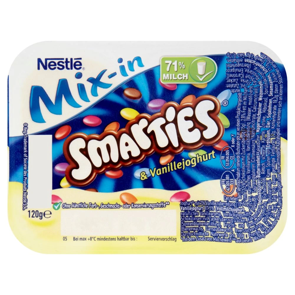 Smarties Mix in vanília ízű tejkészítmény tejcsokoládé drazséval 120 g
