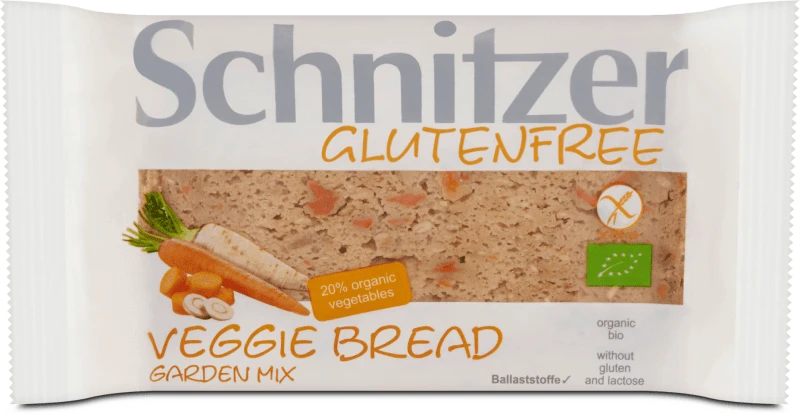 Schnitzer Bio gluténmentes kerti zöldséges kenyér, 125 g
