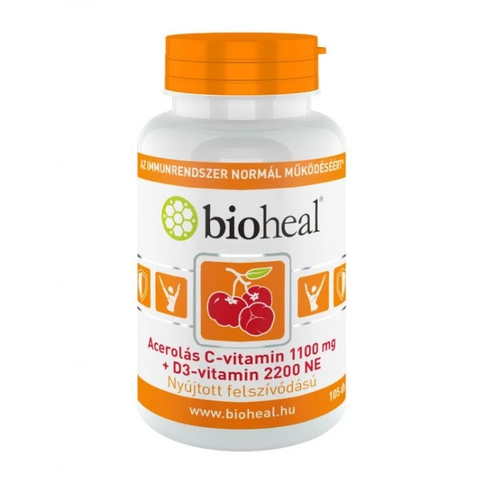 Acerolás C vitamin 1100mg+D3 vitamin kapszula, 105 db