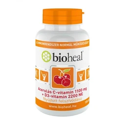 Bioheal Acerolás C vitamin 1100mg+D3 vitamin kapszula, 105 db