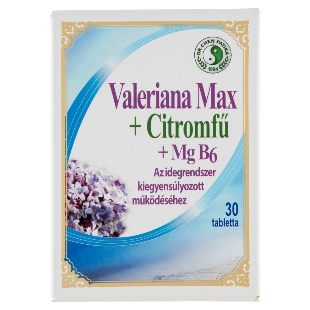 Valeriana max+citromfű+ magnézium+B6 vitamin tabletta, 30 db