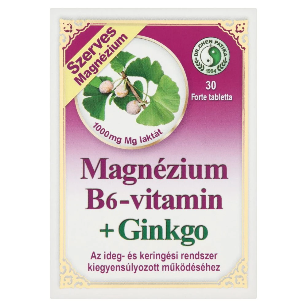 Dr. Chen Patika Magnézium B6 vitamin+ginkgo Forte Tabletta 30 Db