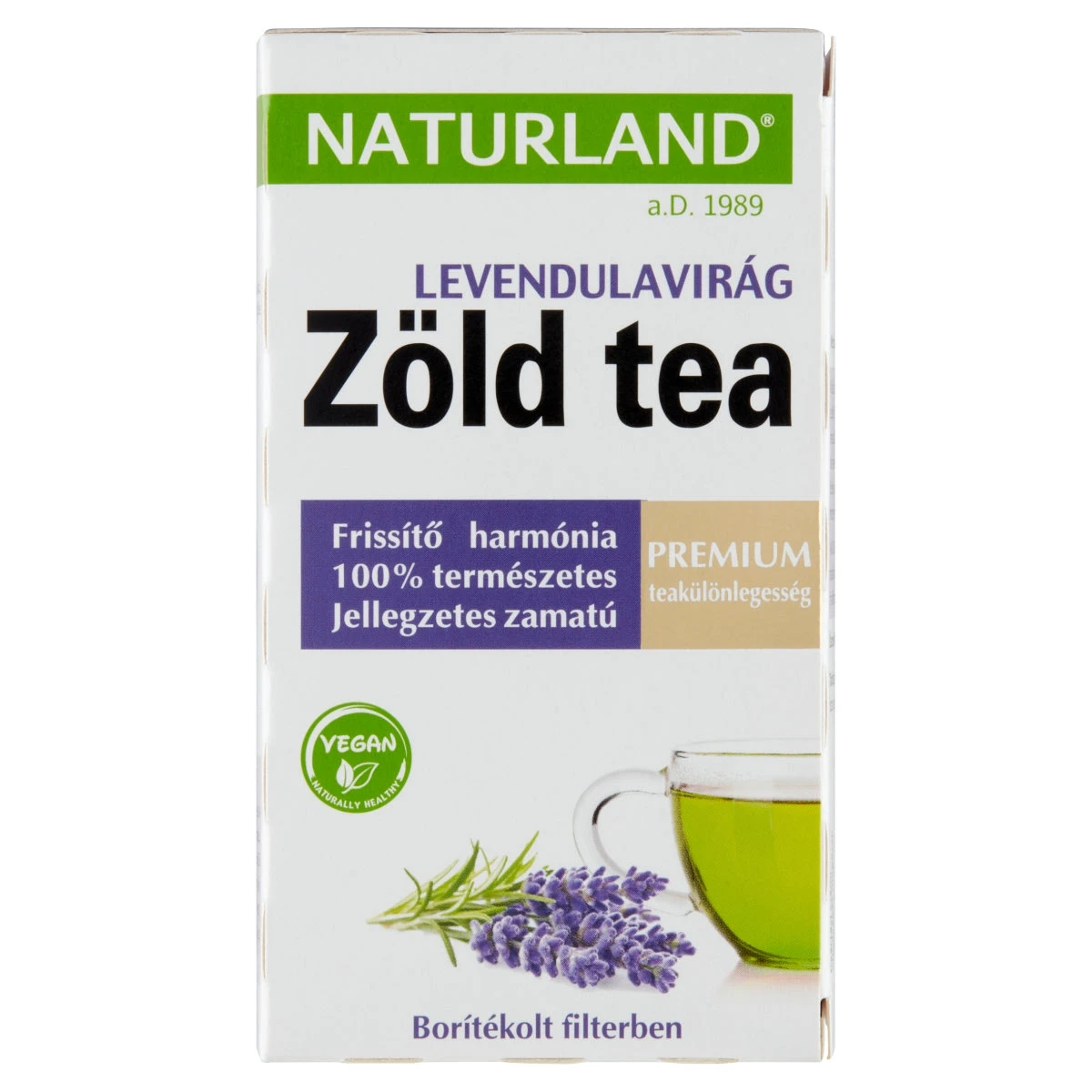 Naturland Premium Oriental's zöld tea levendulavirággal 20 filter 30 g