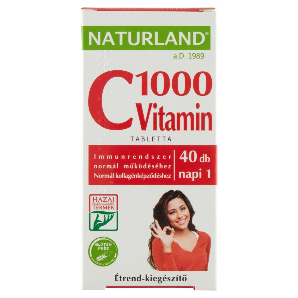 Naturland Premium 1000 mg C vitamin étrend kiegészítő tabletta 40 db 5304 g