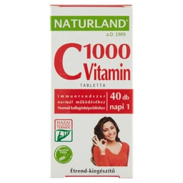 Naturland Naturland Premium 1000 mg C vitamin étrend kiegészítő tabletta 40 db 5304 g