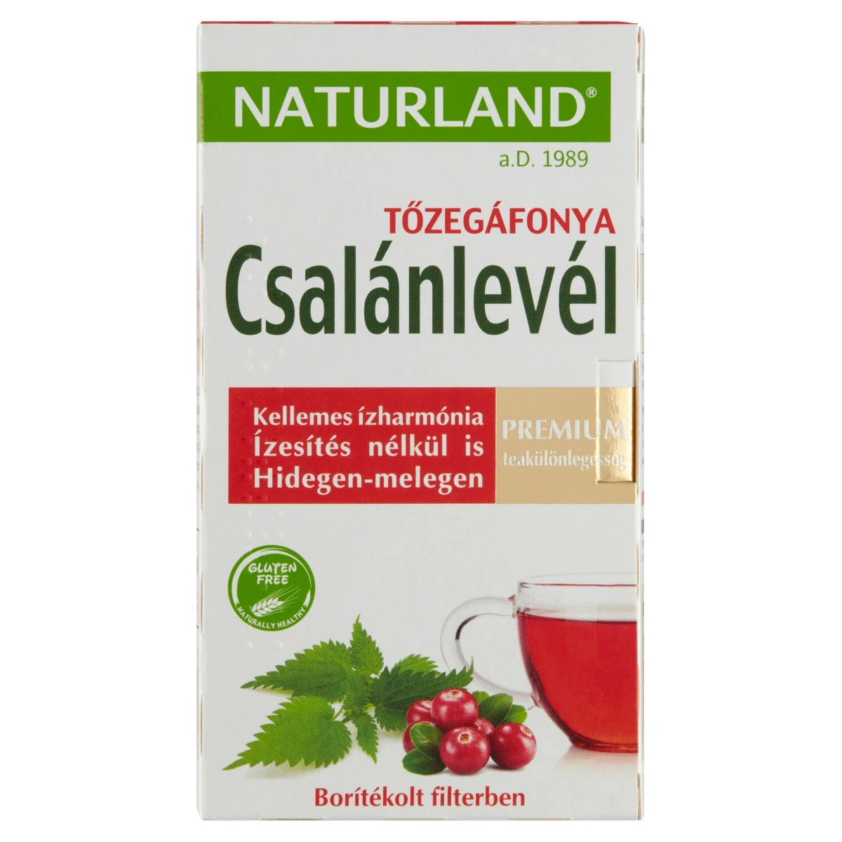 Naturland Premium csalánlevél & tőzegáfonya teakeverék 20 filter 24 g