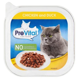PreVital PreVital Alutálkás teljes értékű állateledel felnőtt macskák számára csirkével és kacsával 100g