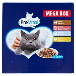 PreVital PreVital Alutsakos teljes értékű állateledel felnőtt macskák számára megabox 24x100g