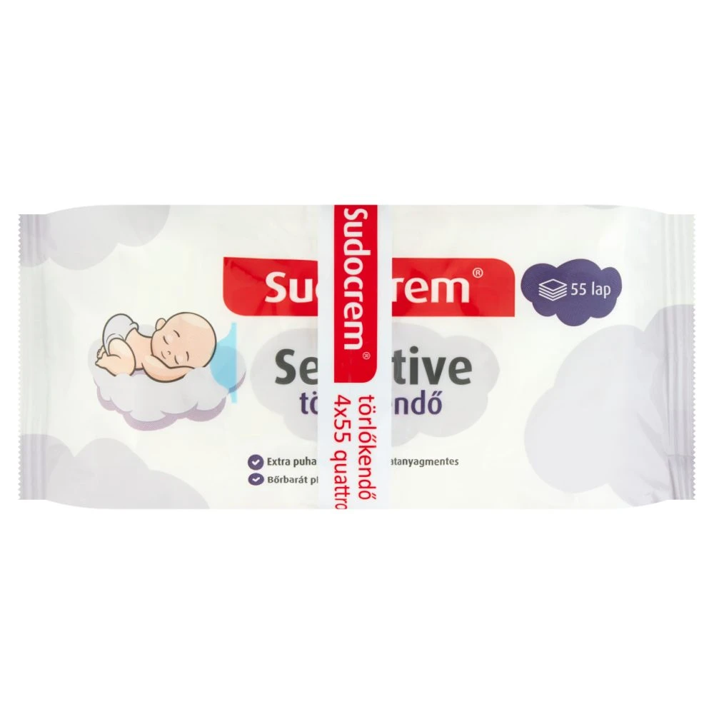 Sudocrem® Sensitive nedves törlőkendő, 4 x 55 lap