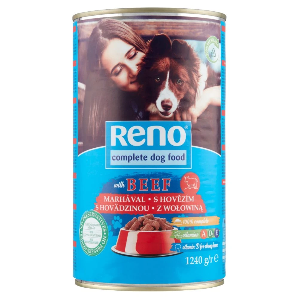 Reno Konzerv teljes értékű állateledel felnőtt kutyák számára marhával 1240 g