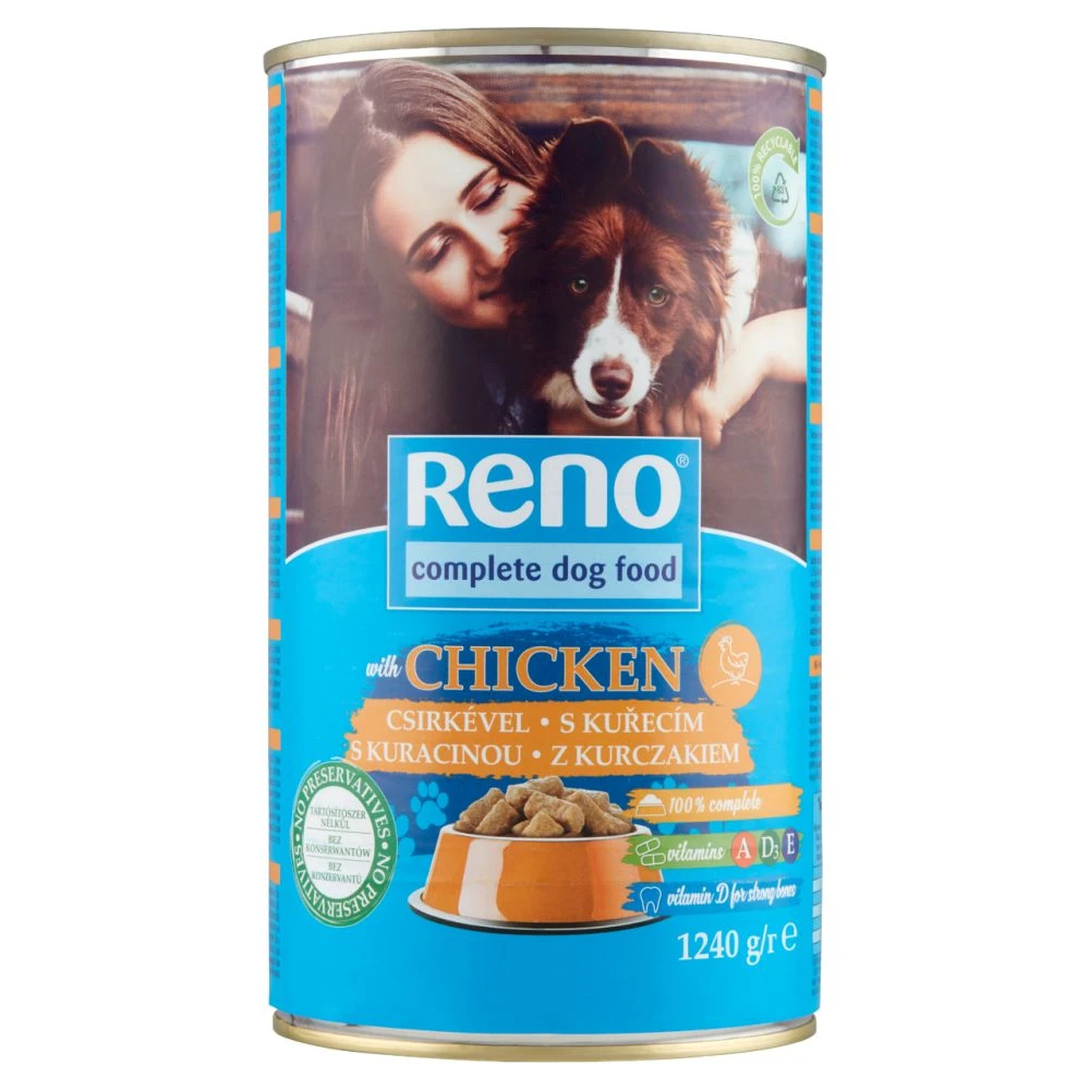 Reno Konzerv teljes értékű állateledel felnőtt kutyák számára baromfival 1240 g