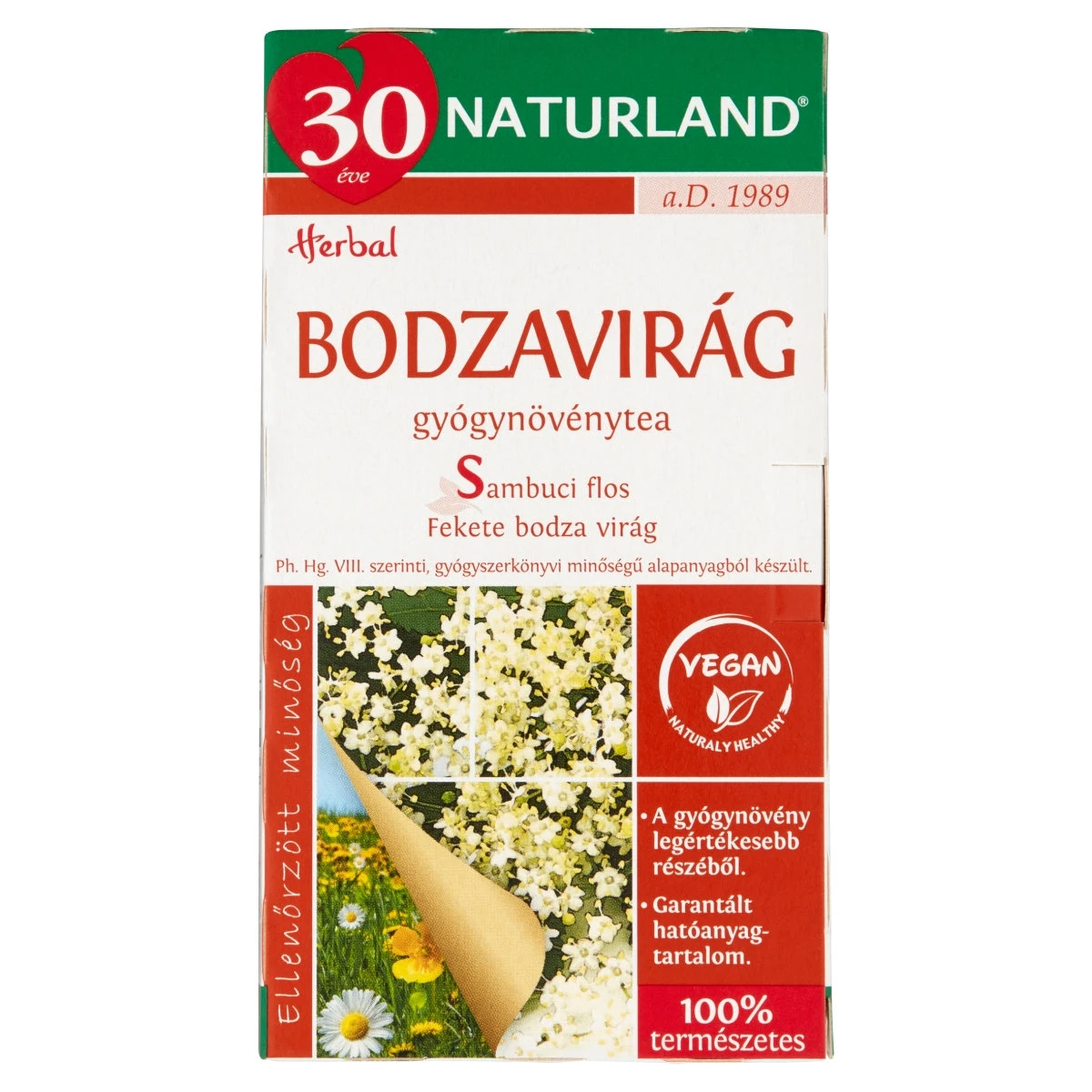 Naturland Herbal bodzavirág gyógynövénytea 20 filter 30 g