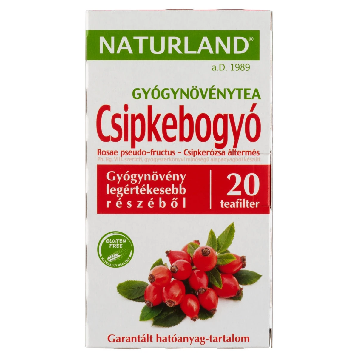 Naturland Herbal csipkebogyó gyógynövénytea 20 filter 50 g