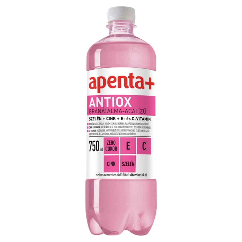Apenta+ Antiox gránátalma-acai ízű szénsavmentes energiaszegény üdítőital vitaminokkal 750 ml