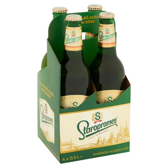 Staropramen minőségi világos sör 5% 4 x 0,5 l