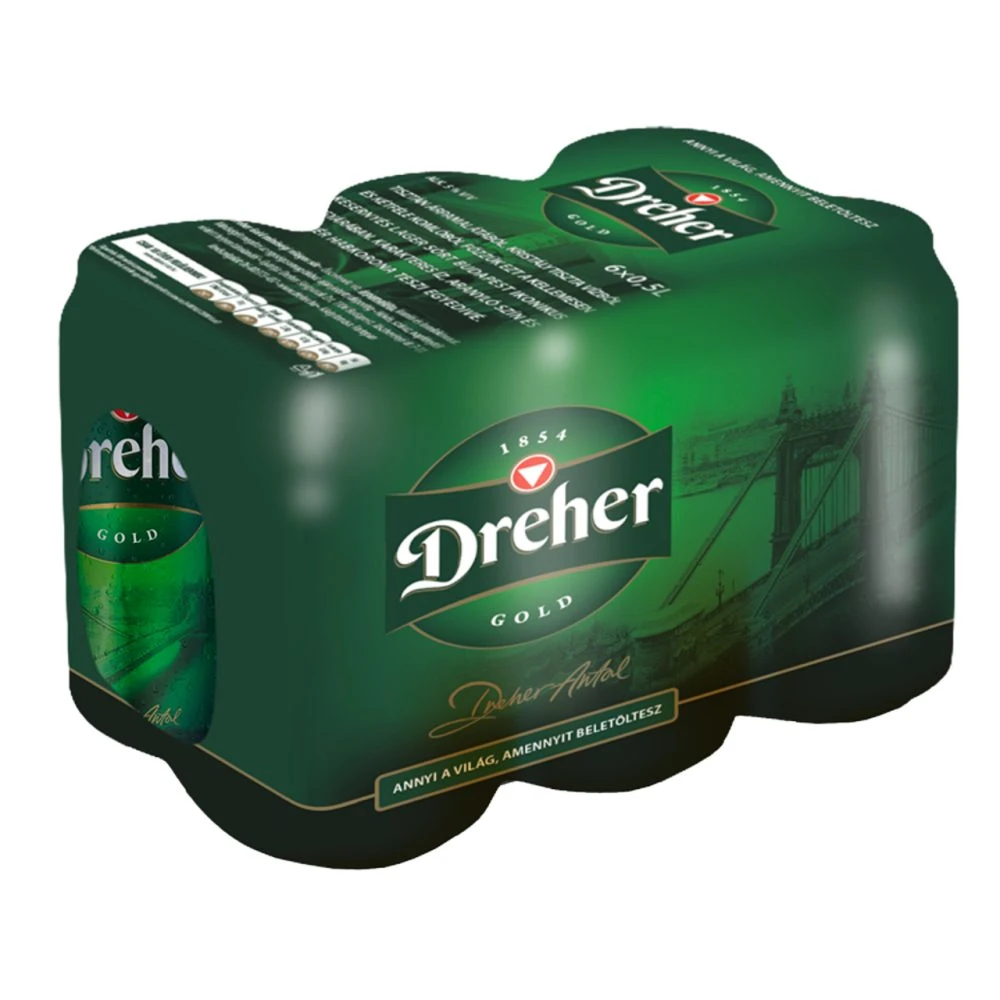 Dreher Gold minőségi világos sör 5% 6 x 0,5 l