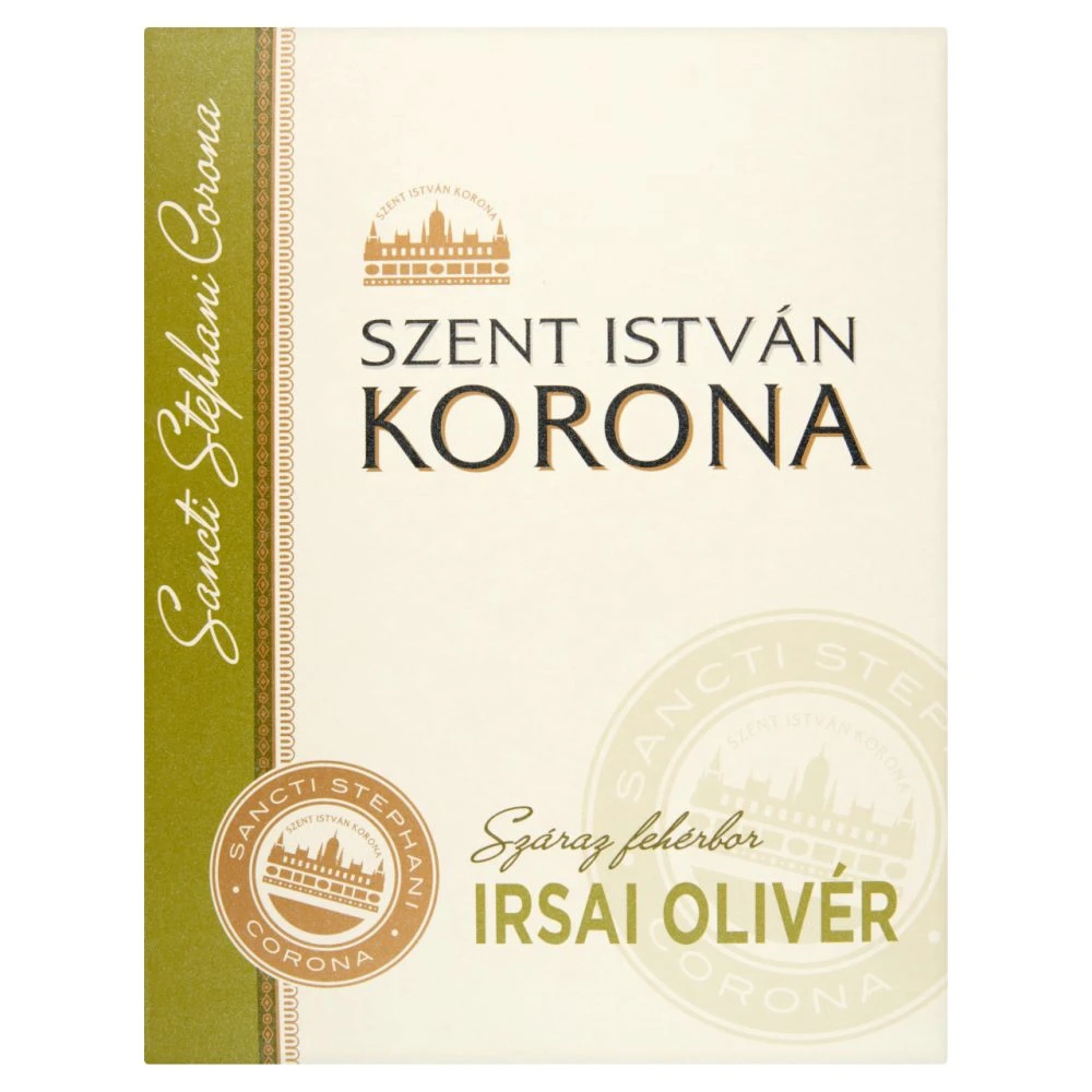 Szent István Korona Dunántúli Irsai Olivér száraz fehérbor 11% 3 l